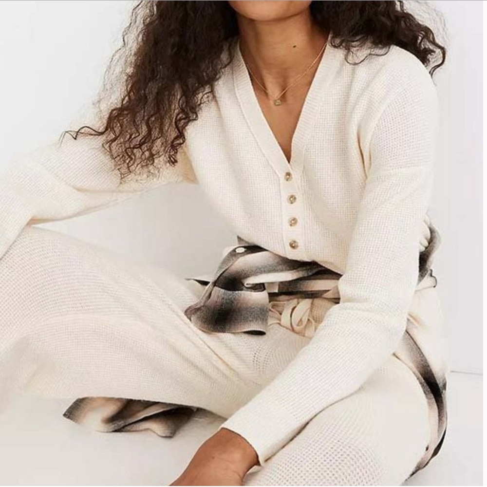 Madewell Ashburton Waffle Henley Sweater XXS